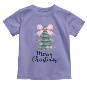 Funny Coquette Merry Christmas Toddler T Shirt Pink Bow Xmas Tree TS11 Violet Print Your Wear