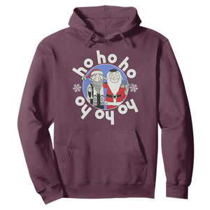Funny Christmas Hanukkah Hoodie Triple Ho Yo Santa Hebrew Snowflake Menorah TS11 Maroon Print Your Wear