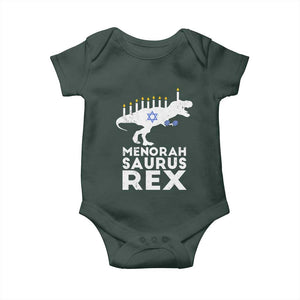 Funny Hanukkah Baby Onesie Menorah Saurus Rex Dinosaur David Star TS11 Print Your Wear