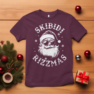 Funny Skibidi Rizzmas Christmas T Shirt Vintage Sigmas Charisma Rizz Cool Santa TS11 Maroon Print Your Wear