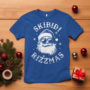 Funny Skibidi Rizzmas Christmas T Shirt Vintage Sigmas Charisma Rizz Cool Santa TS11 Royal Blue Print Your Wear