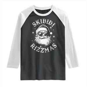 Funny Skibidi Rizzmas Christmas Raglan Shirt Vintage Sigmas Charisma Rizz Cool Santa TS11 Black White Print Your Wear