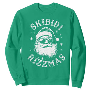 Funny Skibidi Rizzmas Christmas Sweatshirt Vintage Sigmas Charisma Rizz Cool Santa TS11 Irish Green Print Your Wear