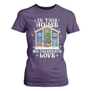 Funny Hanukkah Christmas T Shirt For Women In This House We Celebrate Love Chrismukkah TS11 Purple Print Your Wear