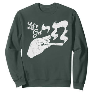 Funny Hebrew Sweatshirt Let's Get Chai Jewish Vintage Cigarette TS11 Dark Forest Green Print Your Wear