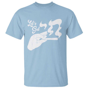 Funny Hebrew T Shirt Let's Get Chai Jewish Vintage Cigarette TS11 Light Blue Print Your Wear