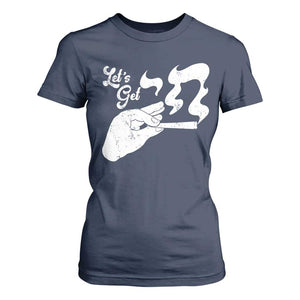Funny Hebrew T Shirt For Women Let's Get Chai Jewish Vintage Cigarette TS11 Navy Print Your Wear