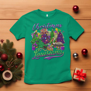 Christmas Cajun Louisiana Saint Symbol Alligator Pelican Xmas Tree T Shirt TS11 Irish Green Print Your Wear