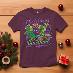 Christmas Cajun Louisiana Saint Symbol Alligator Pelican Xmas Tree T Shirt TS11 Maroon Print Your Wear