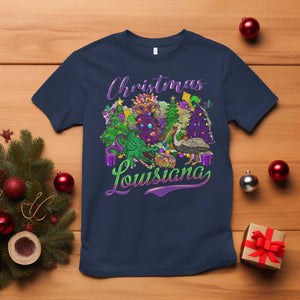Christmas Cajun Louisiana Saint Symbol Alligator Pelican Xmas Tree T Shirt TS11 Navy Print Your Wear