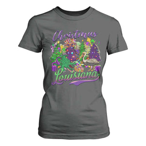 Christmas Cajun Louisiana Saint Symbol Alligator Pelican Xmas Tree T Shirt For Women TS11 Dark Heather Print Your Wear