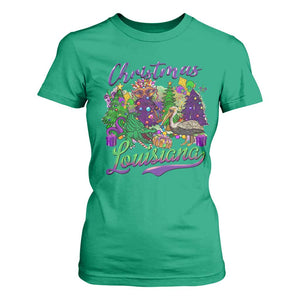 Christmas Cajun Louisiana Saint Symbol Alligator Pelican Xmas Tree T Shirt For Women TS11 Irish Green Print Your Wear