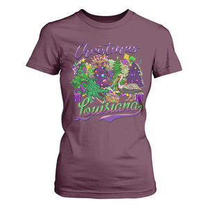 Christmas Cajun Louisiana Saint Symbol Alligator Pelican Xmas Tree T Shirt For Women TS11 Maroon Print Your Wear