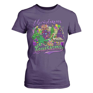 Christmas Cajun Louisiana Saint Symbol Alligator Pelican Xmas Tree T Shirt For Women TS11 Purple Print Your Wear