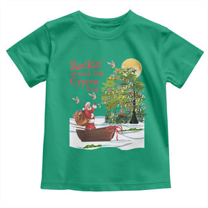 Funny Christmas Cajun Louisiana Toddler T Shirt Rockin' Around The Cypress Trees Santa Alligator TS11 Irish Green Print Your Wear
