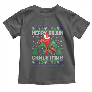Merry Cajun Louisiana Christmas Santa Saint Symbol Crawfish Toddler T Shirt TS11 Dark Heather Print Your Wear