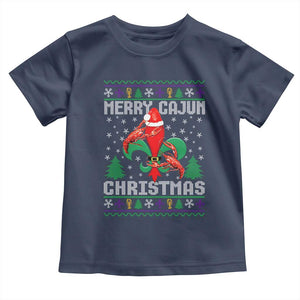 Merry Cajun Louisiana Christmas Santa Saint Symbol Crawfish Toddler T Shirt TS11 Navy Print Your Wear
