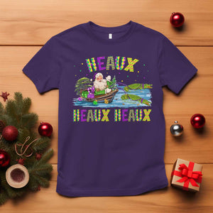Funny Christmas Cajun Louisiana T Shirt Heaux Heaux Heaux Santa Alligator TS11 Purple Print Your Wear