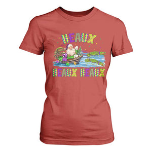 Funny Christmas Cajun Louisiana T Shirt For Women Heaux Heaux Heaux Santa Alligator TS11 Red Print Your Wear