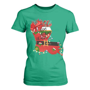 Funny Christmas Cajun T Shirt For Women Triple Heaux Santa Louisiana Map Crawfish TS11 Irish Green Print Your Wear