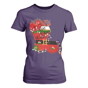 Funny Christmas Cajun T Shirt For Women Triple Heaux Santa Louisiana Map Crawfish TS11 Purple Print Your Wear