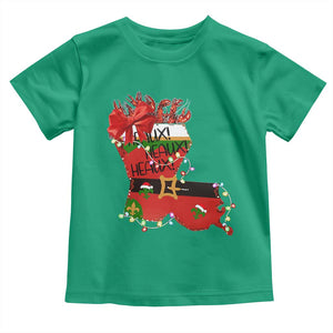 Funny Christmas Cajun Toddler T Shirt Triple Heaux Santa Louisiana Map Crawfish TS11 Irish Green Print Your Wear