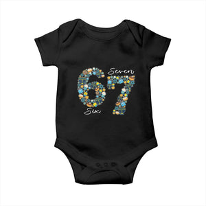 Funny Hanukkah 67 Baby Onesie Six Seven Meme Chanukah Dreidel Gelt Star Of David TS11 Black Print Your Wear