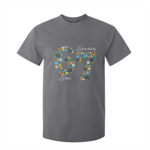 Funny Hanukkah 67 T Shirt For Kid Six Seven Meme Chanukah Dreidel Gelt Star Of David TS11 Charcoal Print Your Wear