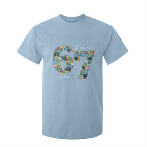 Funny Hanukkah 67 T Shirt For Kid Six Seven Meme Chanukah Dreidel Gelt Star Of David TS11 Light Blue Print Your Wear