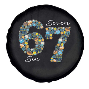 Funny Hanukkah 67 Spare Tire Cover Six Seven Meme Chanukah Dreidel Gelt Star Of David TS11 Print Your Wear