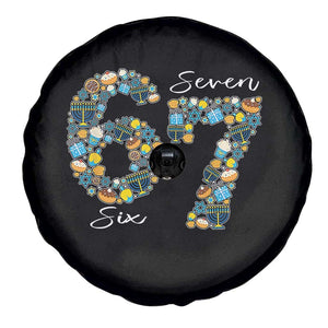 Funny Hanukkah 67 Spare Tire Cover Six Seven Meme Chanukah Dreidel Gelt Star Of David TS11 Print Your Wear