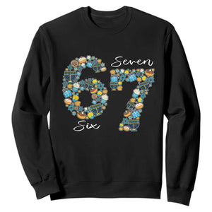 Funny Hanukkah 67 Sweatshirt Six Seven Meme Chanukah Dreidel Gelt Star Of David TS11 Black Print Your Wear