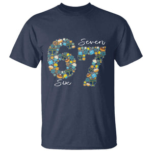Funny Hanukkah 67 T Shirt Six Seven Meme Chanukah Dreidel Gelt Star Of David TS11 Navy Print Your Wear