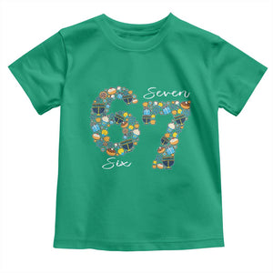 Funny Hanukkah 67 Toddler T Shirt Six Seven Meme Chanukah Dreidel Gelt Star Of David TS11 Irish Green Print Your Wear
