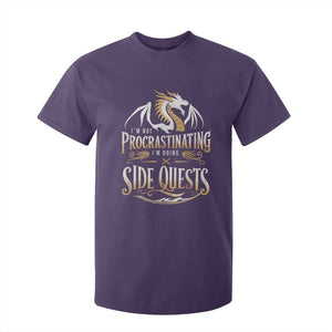 I Am Not Procrastinating I Am Doing Side Quest T Shirt For Kid Fantasy Game Dragon TS11 Purple Print Your Wear