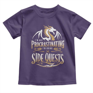 I Am Not Procrastinating I Am Doing Side Quest Toddler T Shirt Fantasy Game Dragon TS11 Purple Print Your Wear