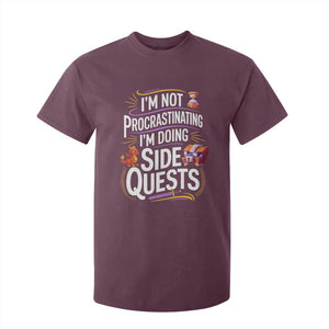 Funny I Am Not Procrastinating I Am Doing Side Quests T Shirt For Kid Fantasy RPG Gamer TS11 Maroon Print Your Wear