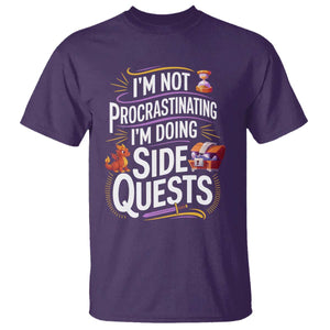 Funny I Am Not Procrastinating I Am Doing Side Quests T Shirt Fantasy RPG Gamer TS11 Purple Print Your Wear