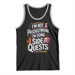 Funny I Am Not Procrastinating I Am Doing Side Quests Tank Top Fantasy RPG Gamer TS11 Black Athletic Heather Print Your Wear