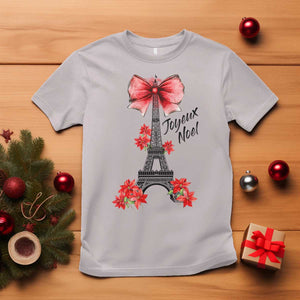 Joyeux Noel Eiffel Tower T Shirt Christmas In French Coquette Bow TS11 Ice Gray Print Your Wear