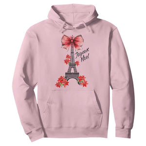 Joyeux Noel Eiffel Tower Hoodie Christmas In French Coquette Bow TS11 Light Pink Print Your Wear