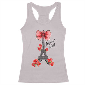 Joyeux Noel Eiffel Tower Racerback Tank Top Christmas In French Coquette Bow TS11 Ice Gray Print Your Wear