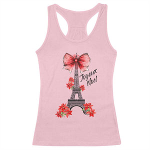 Joyeux Noel Eiffel Tower Racerback Tank Top Christmas In French Coquette Bow TS11 Light Pink Print Your Wear