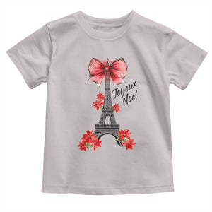 Joyeux Noel Eiffel Tower Toddler T Shirt Christmas In French Coquette Bow TS11 Ice Gray Print Your Wear
