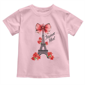 Joyeux Noel Eiffel Tower Toddler T Shirt Christmas In French Coquette Bow TS11 Light Pink Print Your Wear