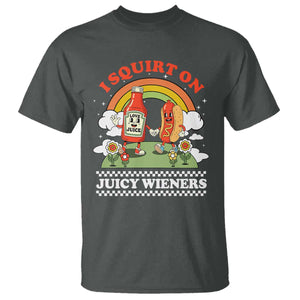Funny I Squirt On Juicy Wieners T Shirt Adult Humor Dirty Gag Hot Dog Joke TS11 Dark Heather Print Your Wear