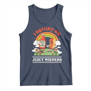 Funny I Squirt On Juicy Wieners Tank Top Adult Humor Dirty Gag Hot Dog Joke TS11 Navy Print Your Wear