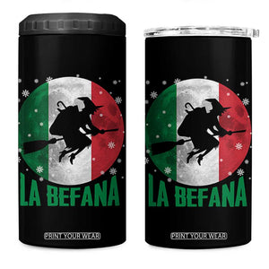 La Befana Italian Christmas 4 in 1 Can Cooler Tumbler Xmas Witch Folklore Italy Holiday TS11 One Size: 16 oz Black Print Your Wear