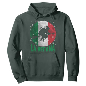 La Befana Italian Christmas Hoodie Xmas Witch Folklore Italy Holiday TS11 Dark Forest Green Print Your Wear