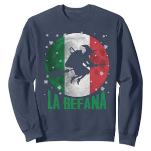 La Befana Italian Christmas Sweatshirt Xmas Witch Folklore Italy Holiday TS11 Navy Print Your Wear